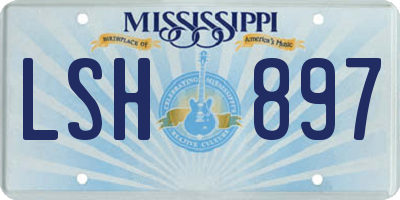 MS license plate LSH897