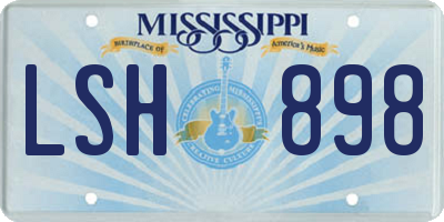 MS license plate LSH898