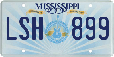 MS license plate LSH899