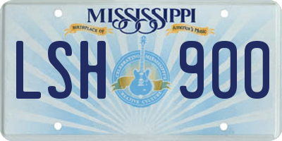 MS license plate LSH900