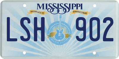 MS license plate LSH902
