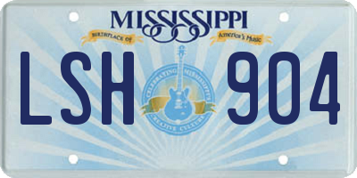 MS license plate LSH904