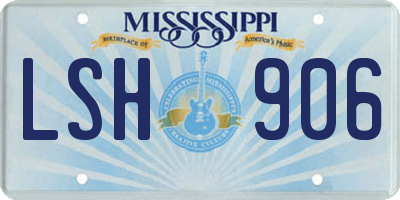 MS license plate LSH906
