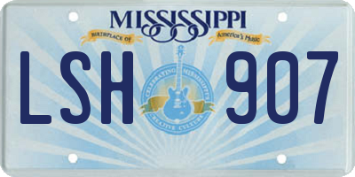 MS license plate LSH907