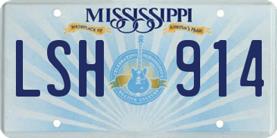 MS license plate LSH914