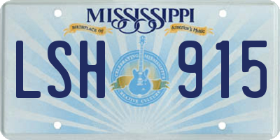 MS license plate LSH915