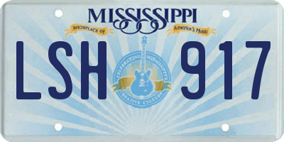 MS license plate LSH917