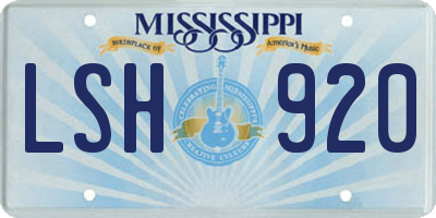 MS license plate LSH920