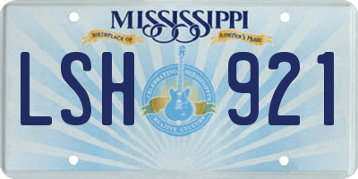 MS license plate LSH921