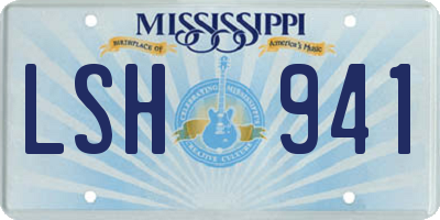 MS license plate LSH941