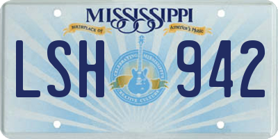 MS license plate LSH942