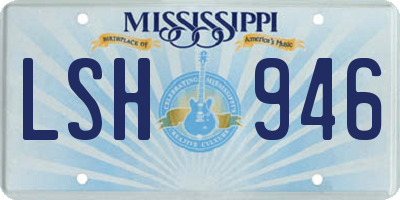 MS license plate LSH946