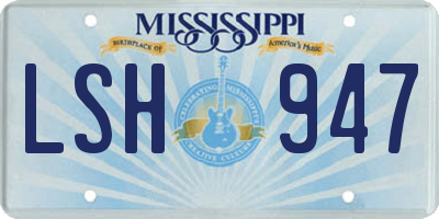 MS license plate LSH947