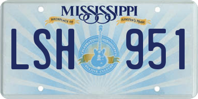MS license plate LSH951