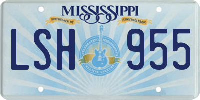 MS license plate LSH955