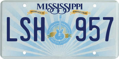 MS license plate LSH957