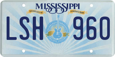 MS license plate LSH960