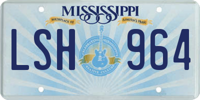 MS license plate LSH964