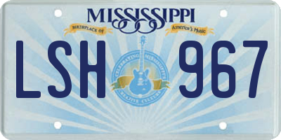 MS license plate LSH967