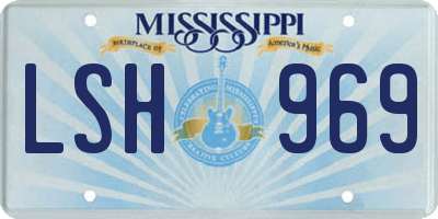 MS license plate LSH969