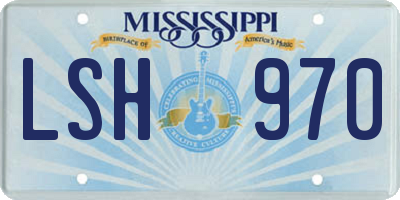 MS license plate LSH970