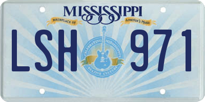 MS license plate LSH971