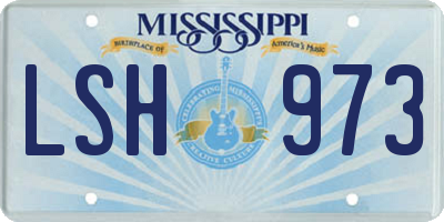 MS license plate LSH973