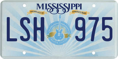 MS license plate LSH975