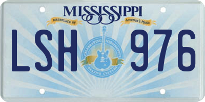 MS license plate LSH976
