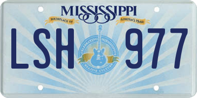 MS license plate LSH977