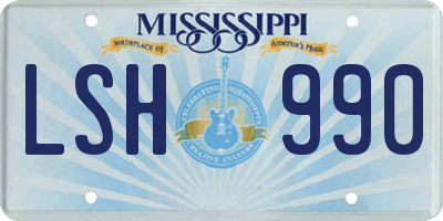 MS license plate LSH990