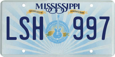MS license plate LSH997