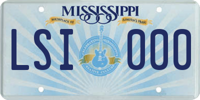 MS license plate LSI000