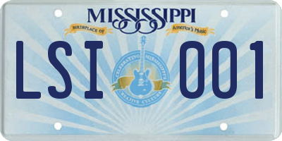 MS license plate LSI001
