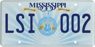 MS license plate LSI002