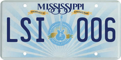 MS license plate LSI006
