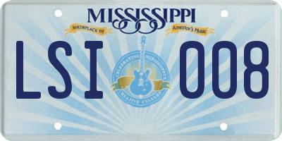 MS license plate LSI008