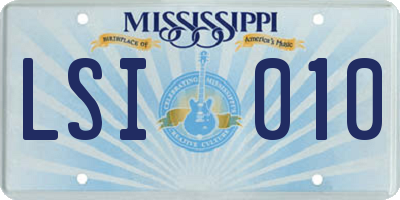 MS license plate LSI010