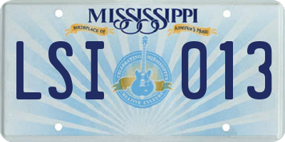 MS license plate LSI013
