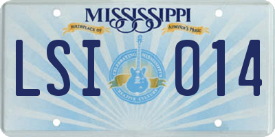 MS license plate LSI014