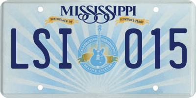 MS license plate LSI015