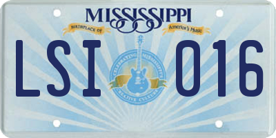 MS license plate LSI016