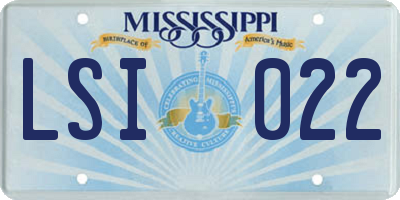 MS license plate LSI022