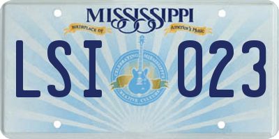 MS license plate LSI023