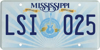 MS license plate LSI025