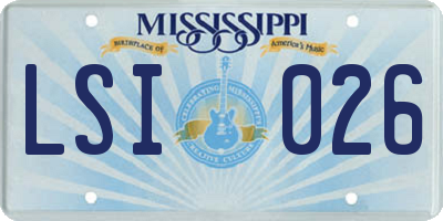 MS license plate LSI026