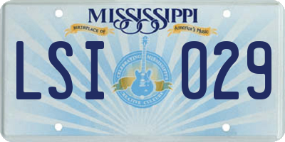 MS license plate LSI029