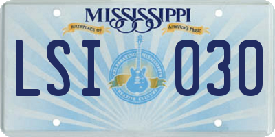 MS license plate LSI030
