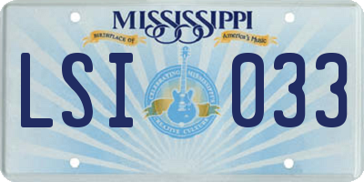 MS license plate LSI033
