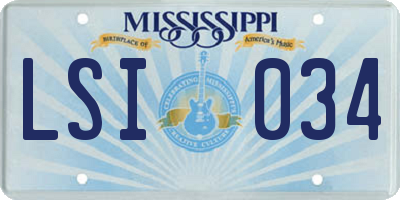 MS license plate LSI034